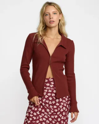 RVCA Devine Knit LS - Cranberry