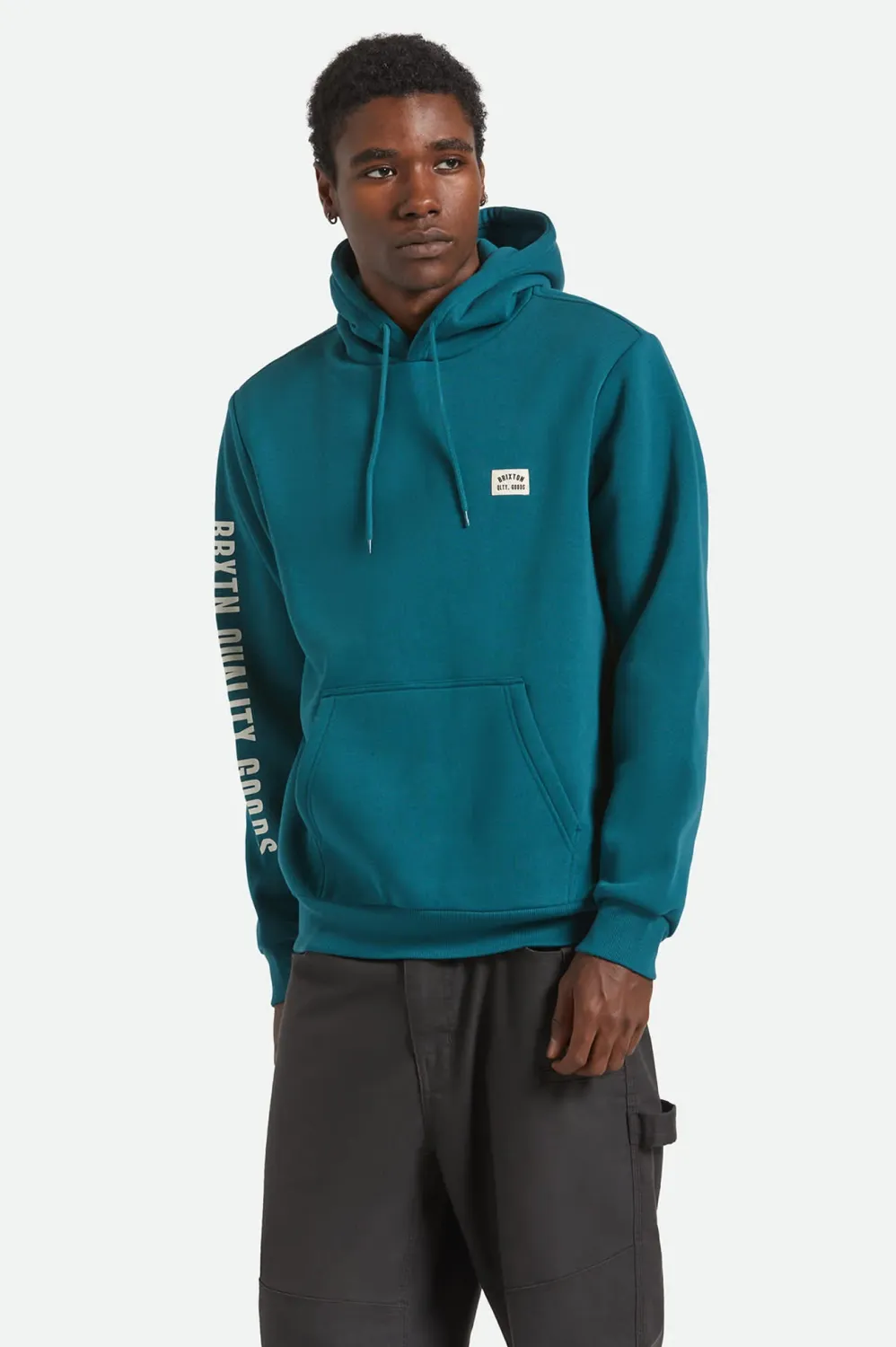 Brixton Woodburn Label Hood - Night Sage