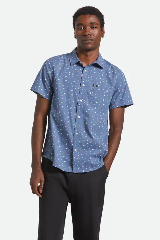 Brixton Charter Print SS Woven - Bering Sea