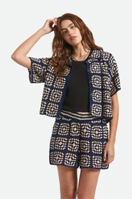 Brixton Crochet Button Down - Moon Indigo