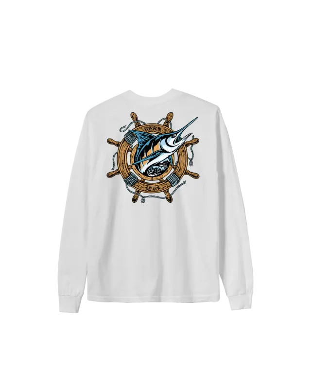 Dark Seas Waterlogged L/S Tee - White