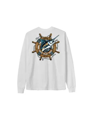 Dark Seas Waterlogged L/S Tee - White