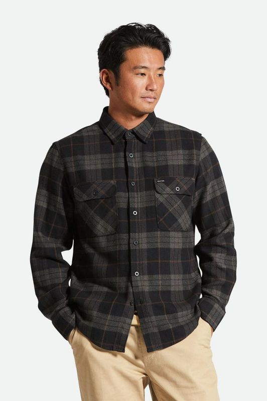 Brixton Bowery Flannel - Black/Charcoal