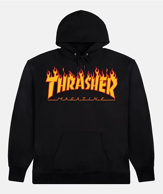 Thrasher Youth Flame Logo Hood - Black