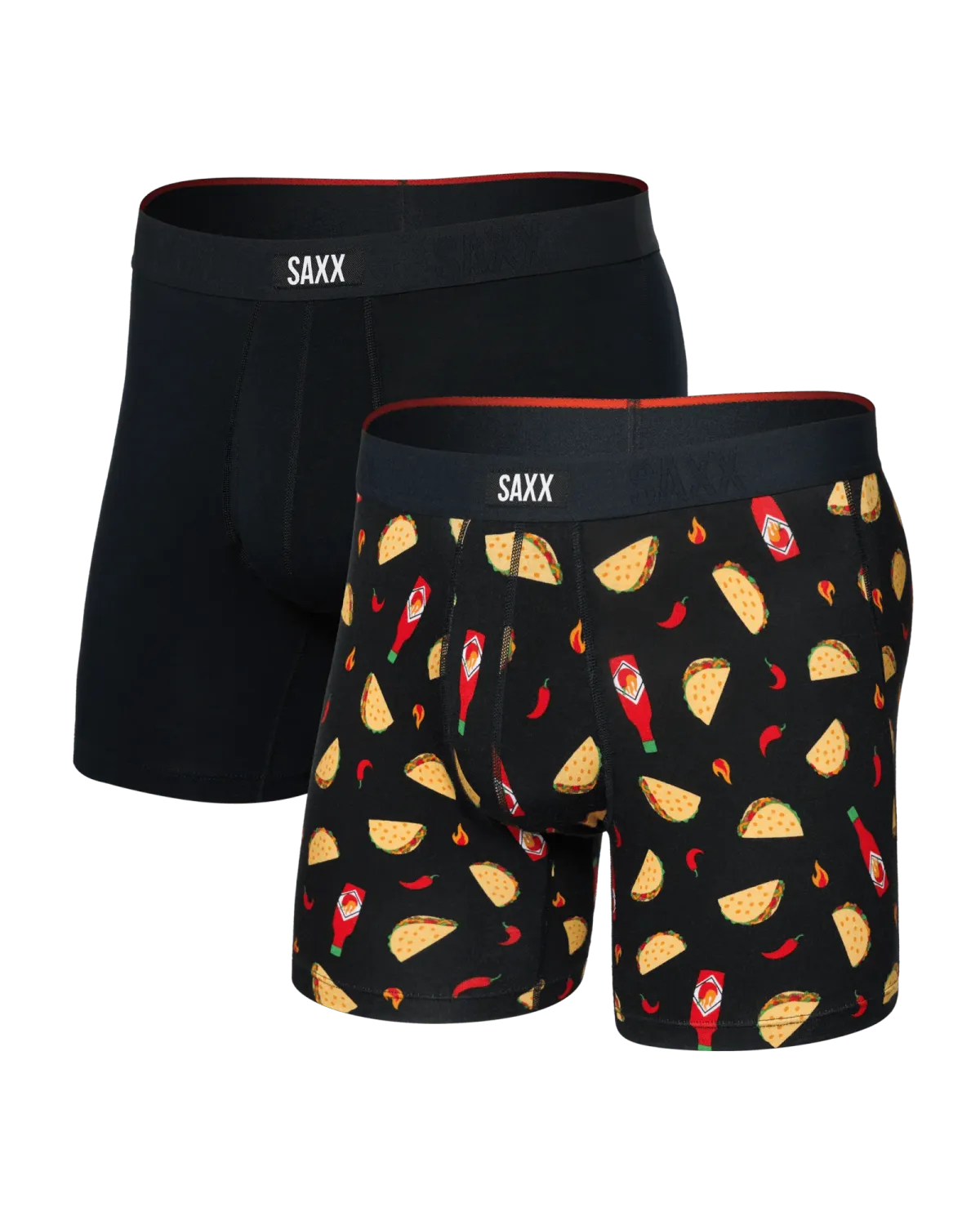 Saxx Vibe Xtra Soft Comfort 2pk - Flamin Hot/Black