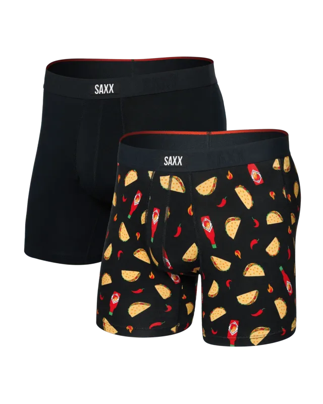 Saxx Vibe Xtra Soft Comfort 2pk - Flamin Hot/Black