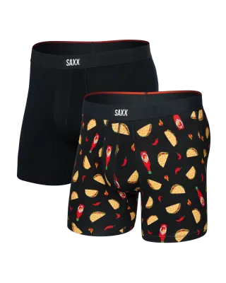 Saxx Vibe Xtra Soft Comfort 2pk - Flamin Hot/Black
