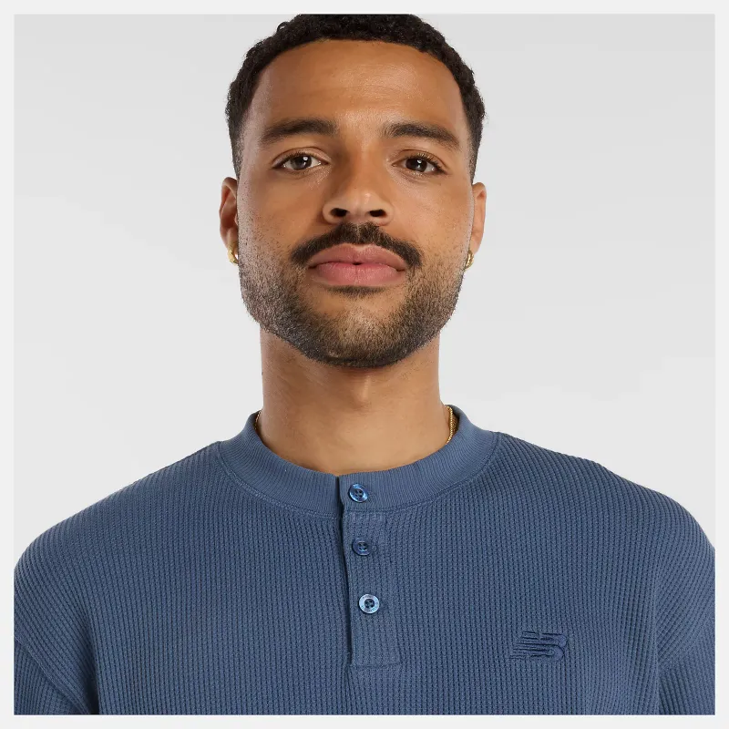 New Balance Numeric Waffle Knit Henley - Vintage Indigo