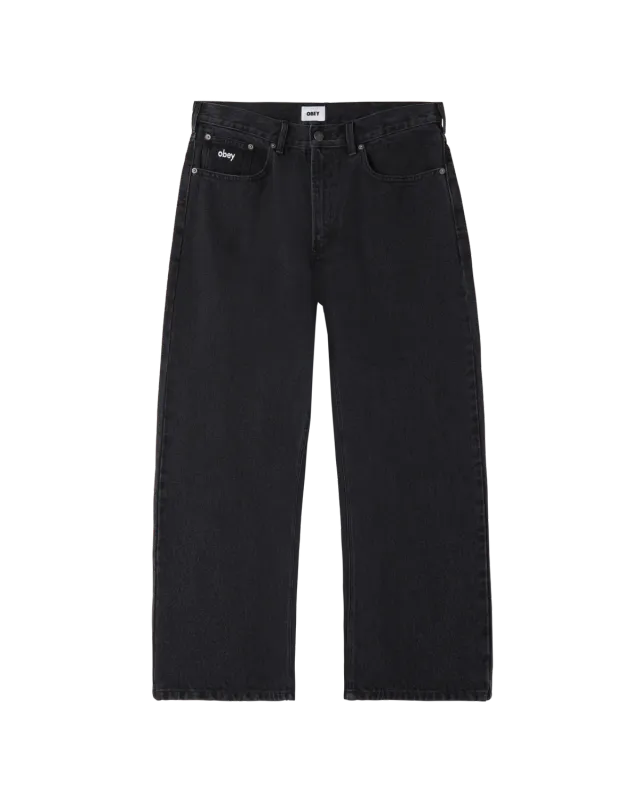Obey Bigwig Baggy Denim - Washed Black