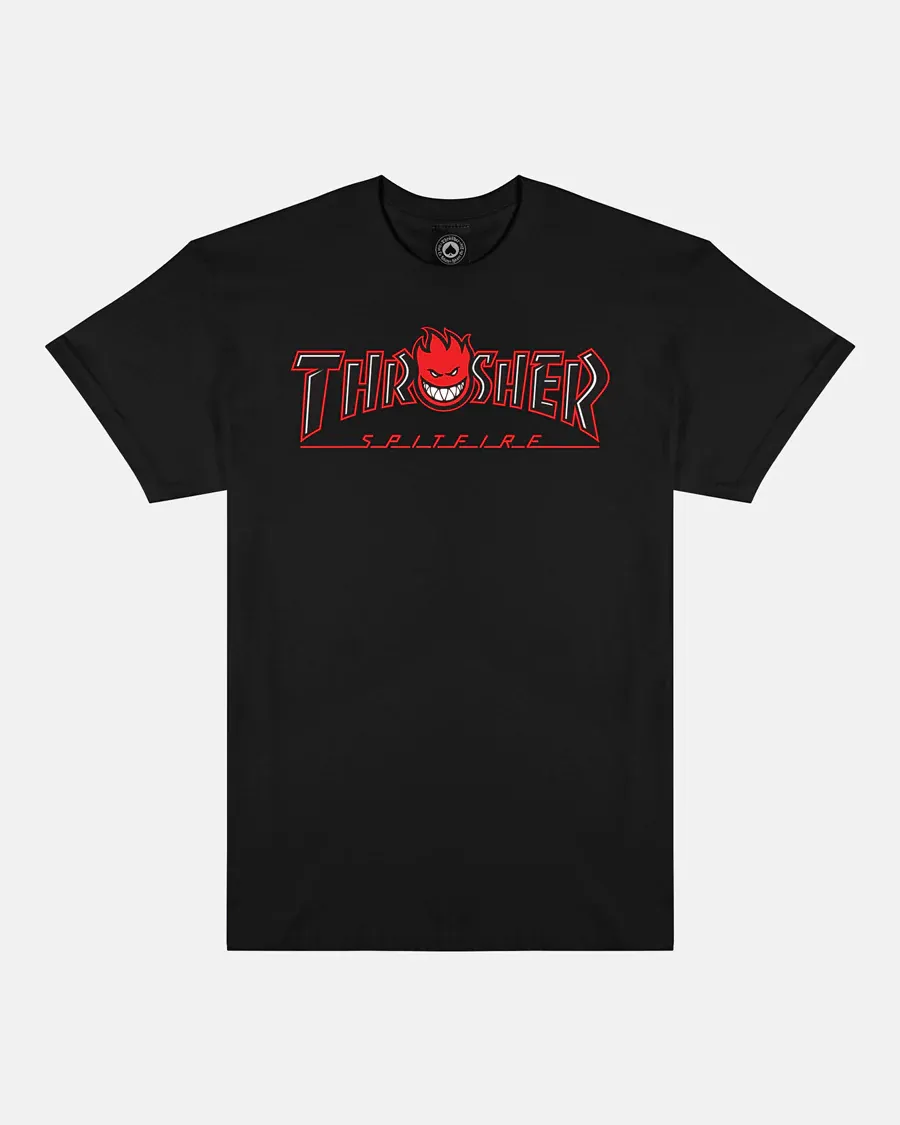 Thrasher x Spitfire Big Head Outline Tee - Black