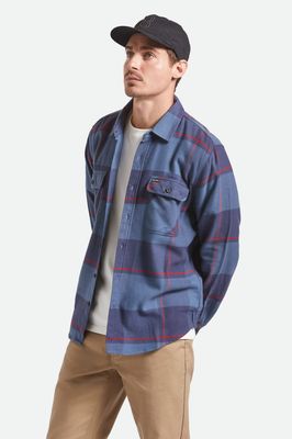 Brixton Bowery Flannel - Bering Sea/Mood Indigo/Adrenal