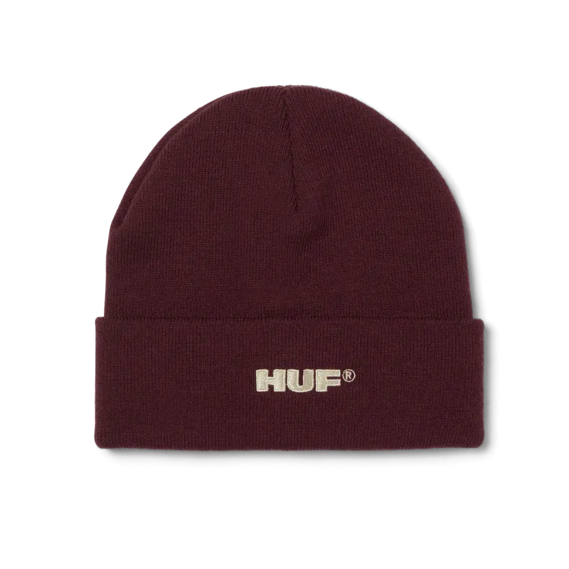 Huf All Caps Cuff Beanie - Burgundy