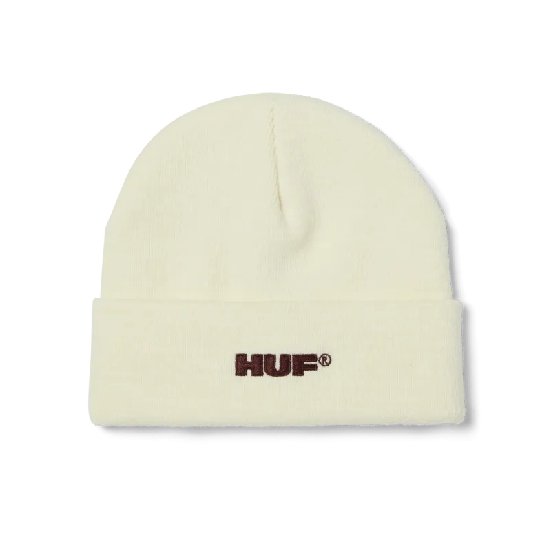 Huf All Caps Cuff Beanie - Cream