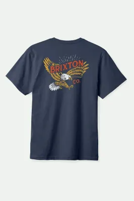 Brixton Keller Tee - Navy Worn Wash