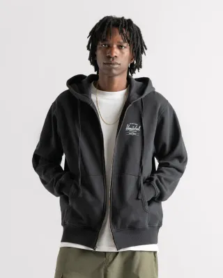 Herschel Basic Zip Hoodie - Black/White