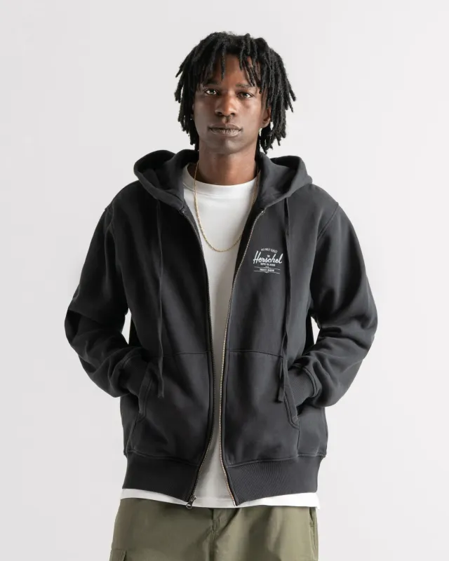 Herschel Basic Zip Hoodie - Black/White