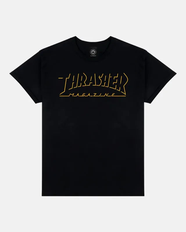 Thrasher Shadow Mag Logo Tee - Black
