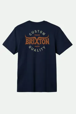 Brixton Gibson SS Tee - Washed Navy Worn Wash