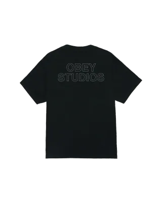 Obey Studios Outline Pigment Tee - Vintage Black