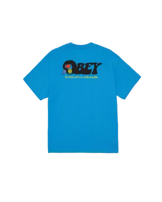 Obey Earth Drop Out Tee - Azure Blue