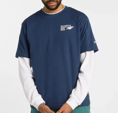 New Balance Small Logo Jersey Tee - Navy