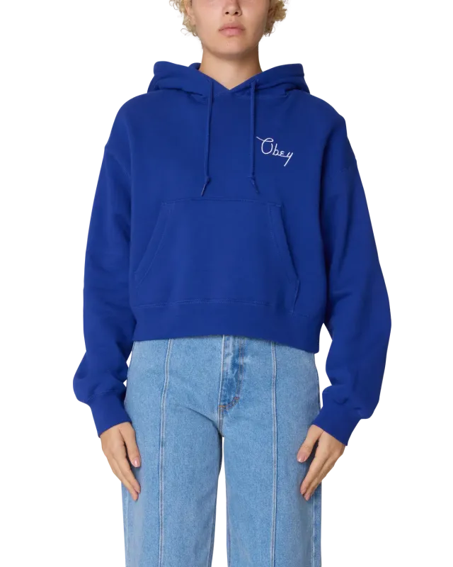 Obey W Cities Cropped Hood - Blue