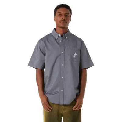 Huf Icarius SS Oxford Shirt - Washed Black