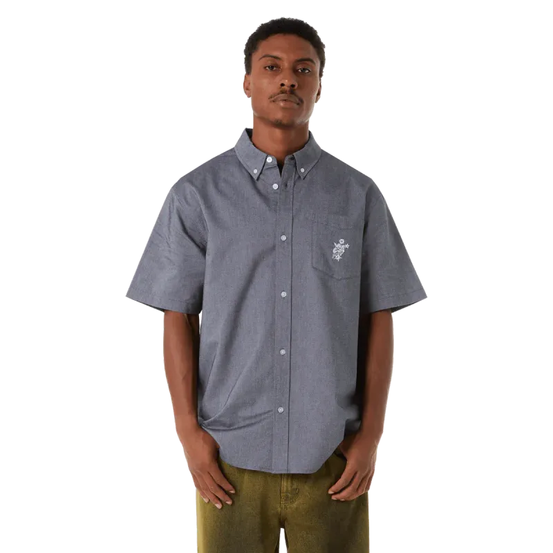 Huf Icarius SS Oxford Shirt - Washed Black
