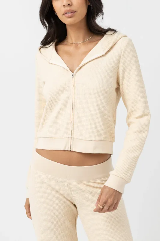Rhythm Light Layers Zip Up - Cream