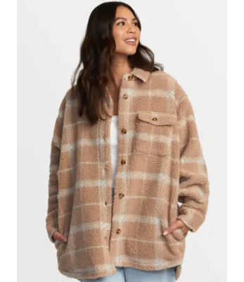 RVCA Birdie Shacket - Warm Taupe