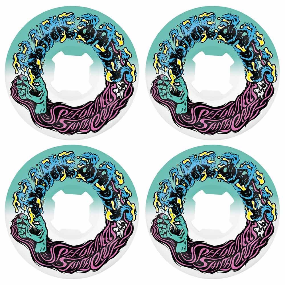 Slime Balls Wheels Hairballs 50-50 White/Teal 95A 54mm