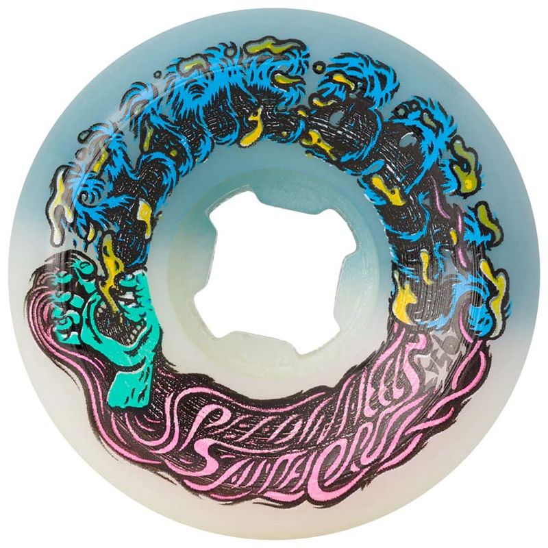 Slime Balls Wheels Hairballs 50-50 White/Teal 95A 53mm