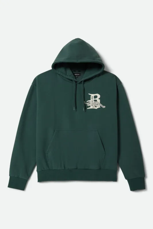 Brixton Predator Relaxed Hood - Primal Green Worn Wash