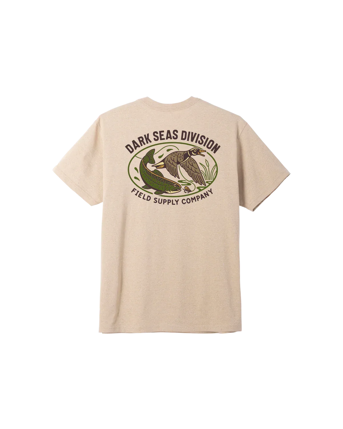 Dark Seas Creek Country Blended Tee - Heather Sand