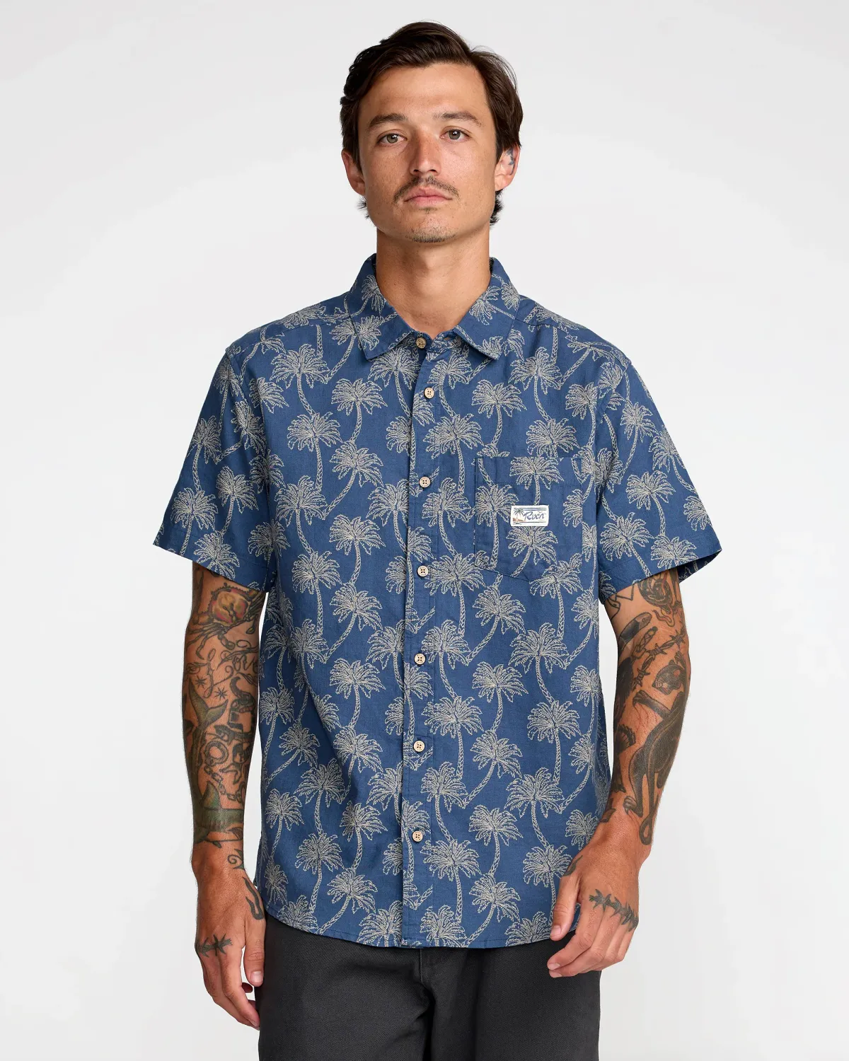 RVCA Exotica SS Button - Dark Denim