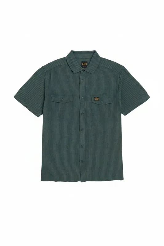 RVCA Dayshift Plaid SS Button - Duck Blue