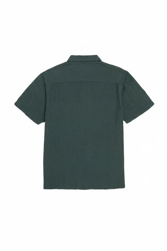 RVCA Dayshift Plaid SS Button - Duck Blue
