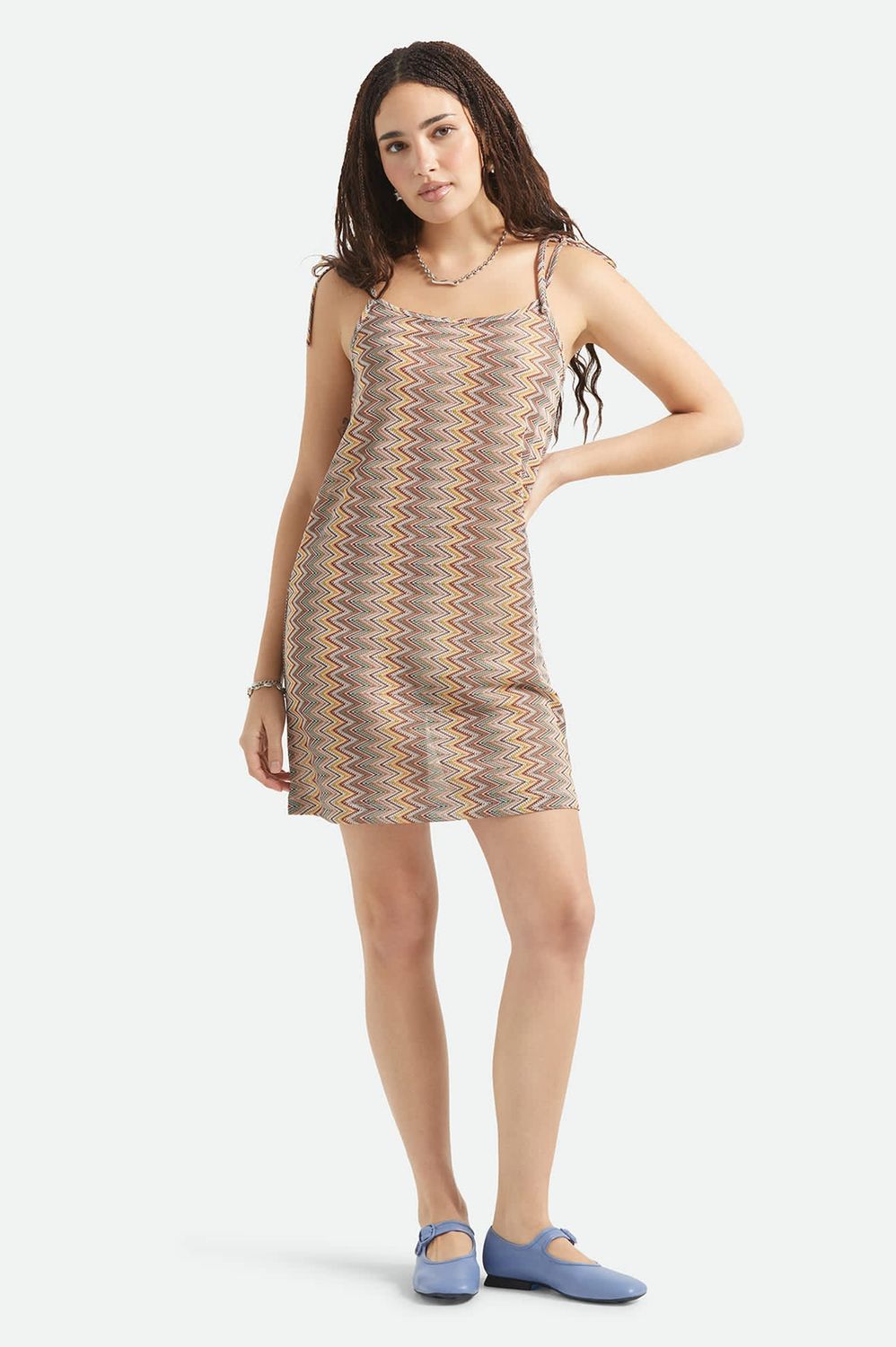 Brixton Cabana Mesh Tunic Dress - Multi Colour Zigzag