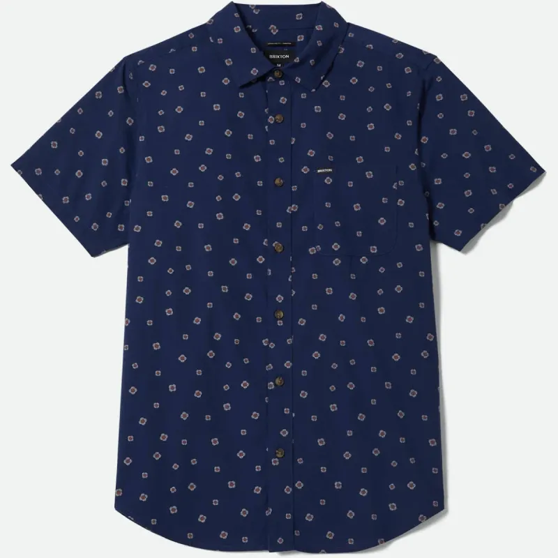 Brixton Charter Print SS Woven - Midnight Blue Geo