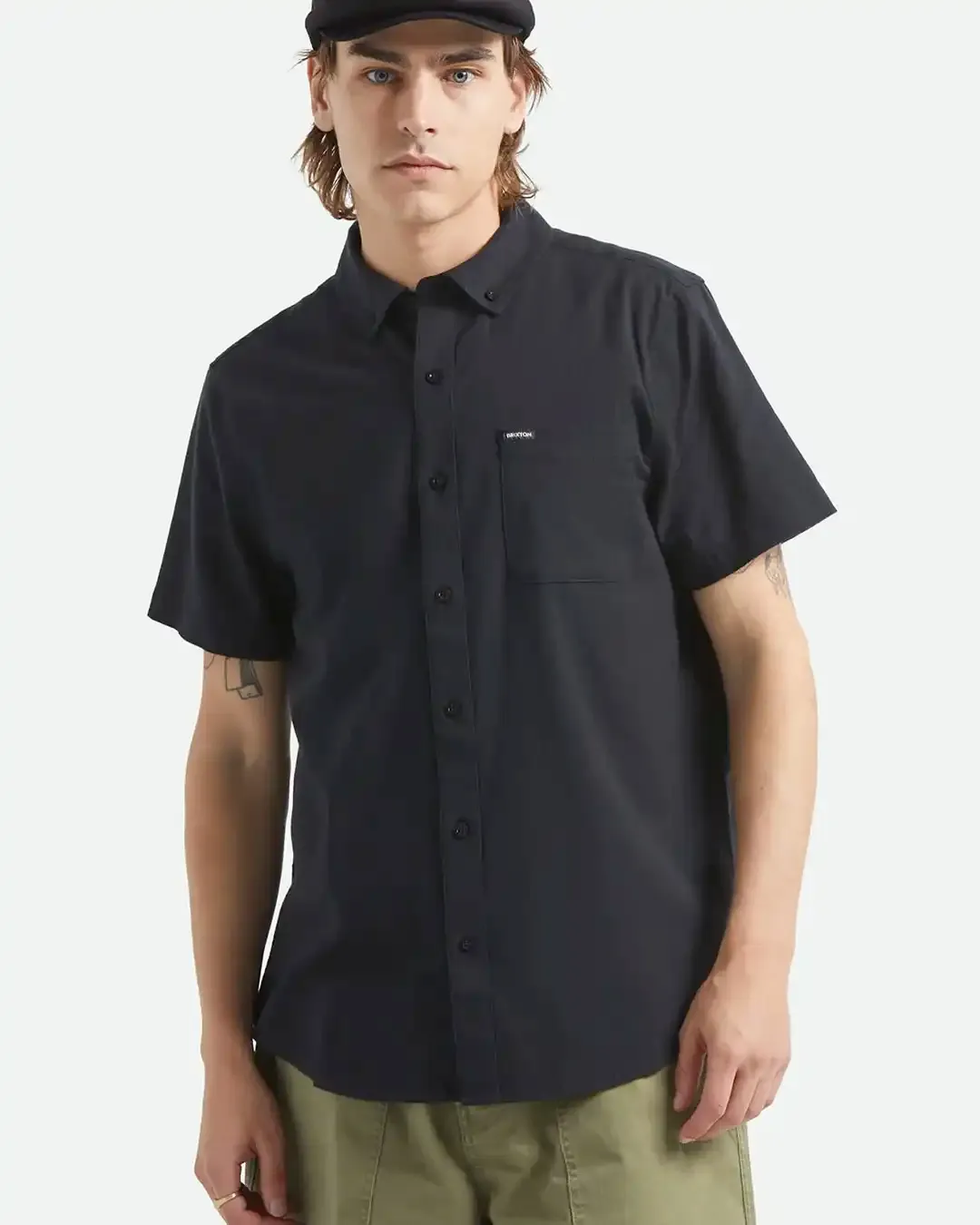 Brixton Sanford Oxford SS  Woven - Black