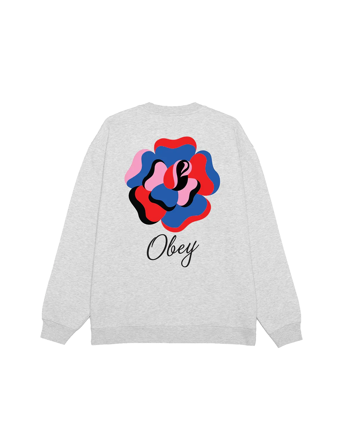 Obey Paper Rose Terry Crew - Heather Grey
