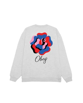 Obey Paper Rose Terry Crew - Heather Grey