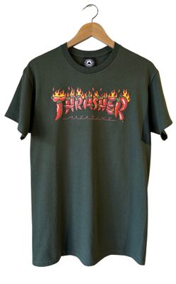 Thrasher Fuego Tee - Forest Green