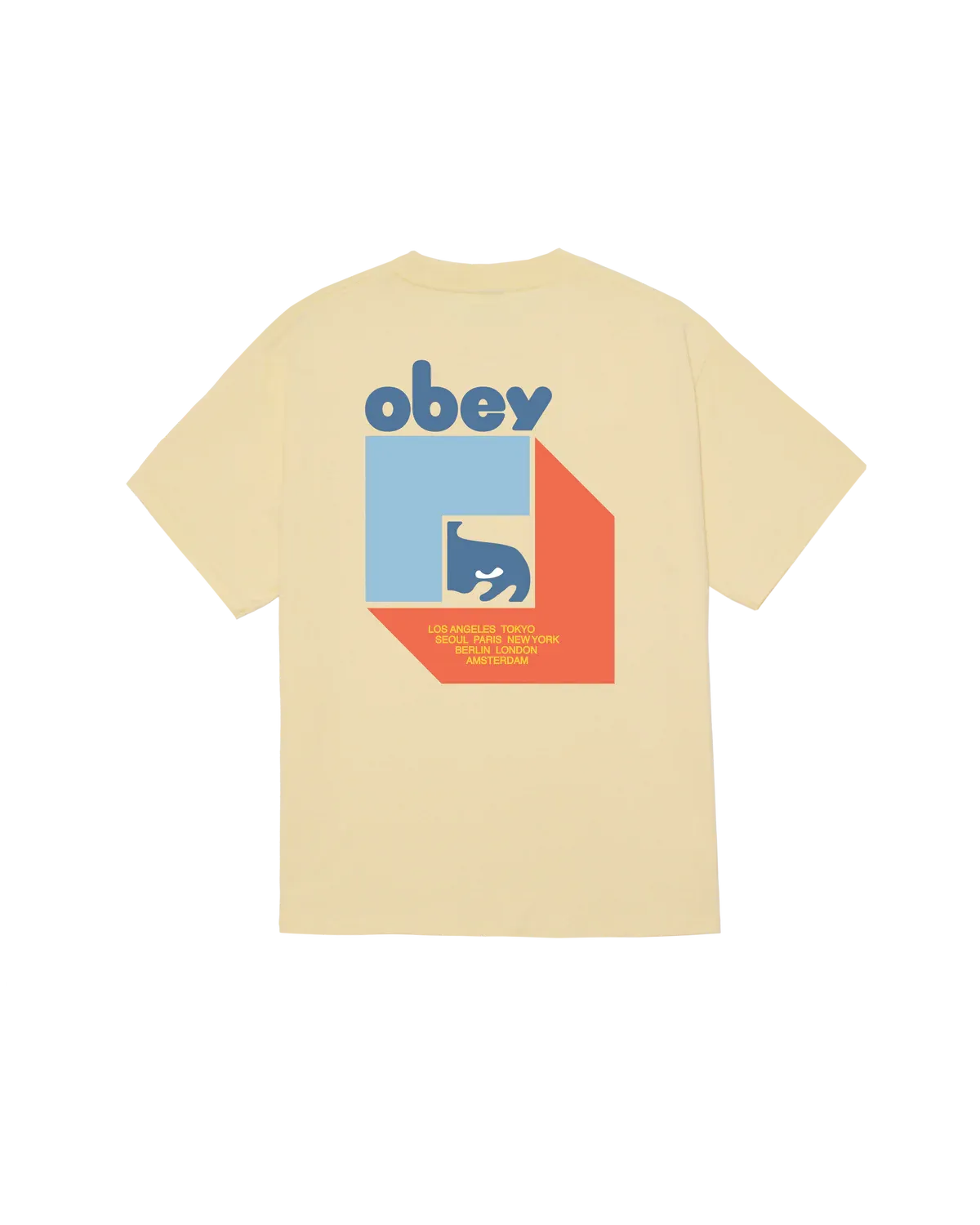 Obey Peep Hole Tee - Pale Yellow