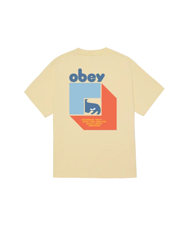 Obey Peep Hole Tee - Pale Yellow