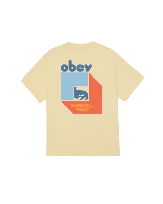 Obey Peep Hole Tee - Pale Yellow
