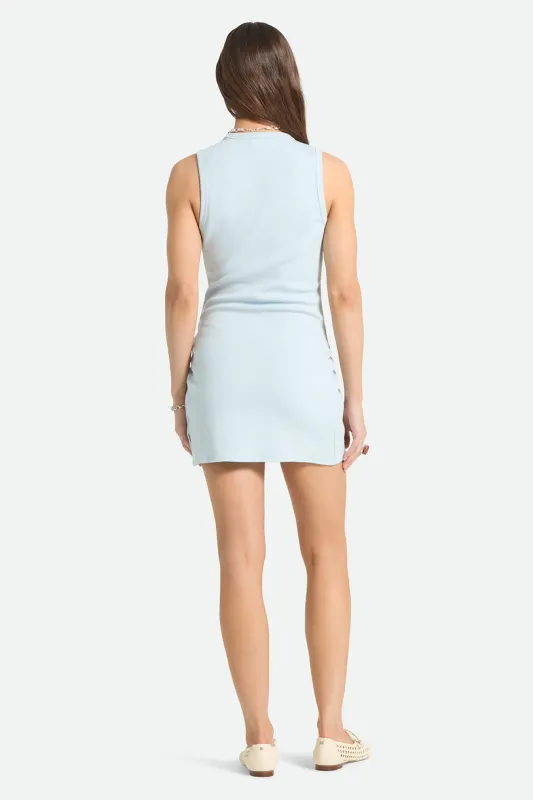 Brixton Ribbed Cinch Mini Dress - Blue Aura