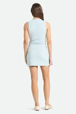 Brixton Ribbed Cinch Mini Dress - Blue Aura