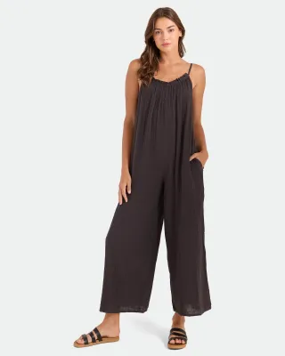 Volcom Ruffle Up Romper - Vintage Black