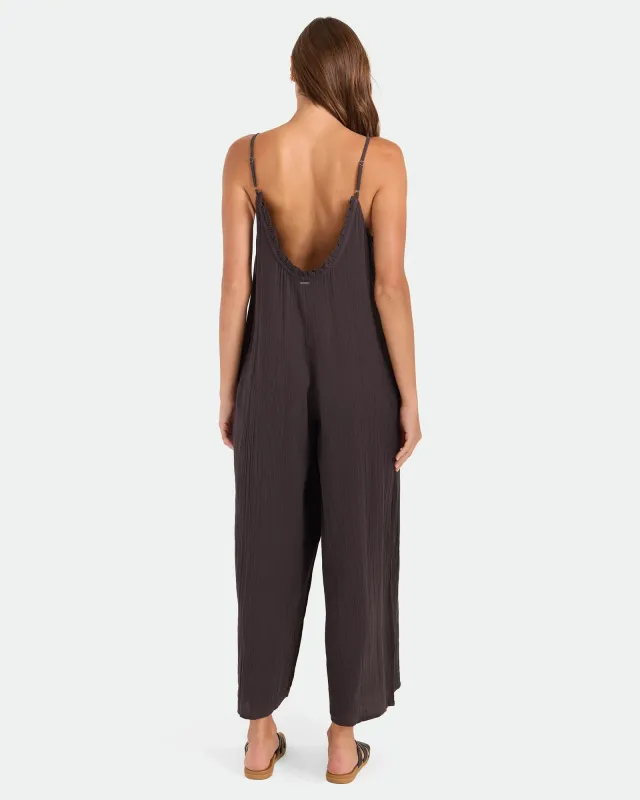 Volcom Ruffle Up Romper - Vintage Black